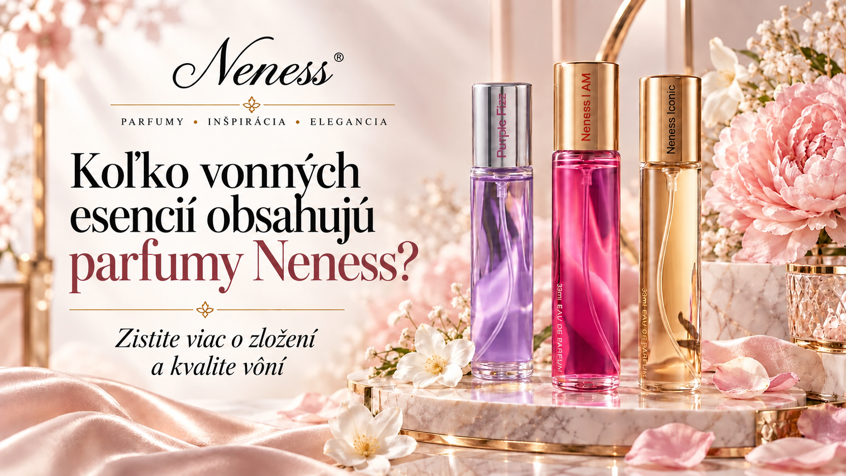 Elegantní banner s parfémy Neness